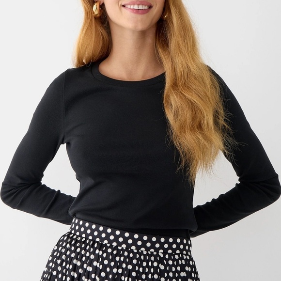 J. Crew Tops - J crew perfect fit long sleeve crewneck tee shirt black